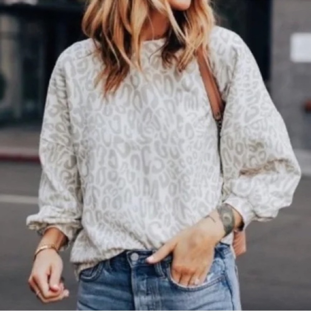 Rebecca Minkoff Rosie French terry leopard print sweatshirt